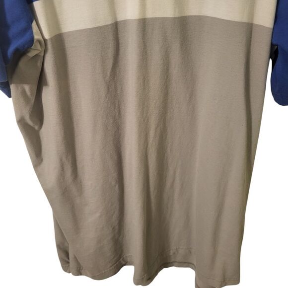 The Foundry Blue Beige Color Block Men's Polo, Big & Tall 2XLT - Picture 4 of 7